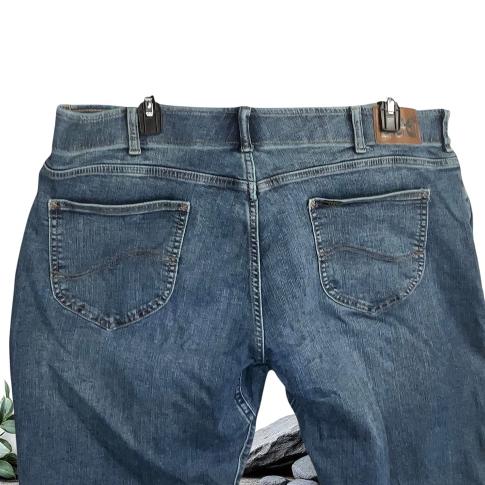 Lee Extreme Motion Straight Taper Faded Blue Jeans Contrast Stitching Men 42x30 - Picture 5 of 5
